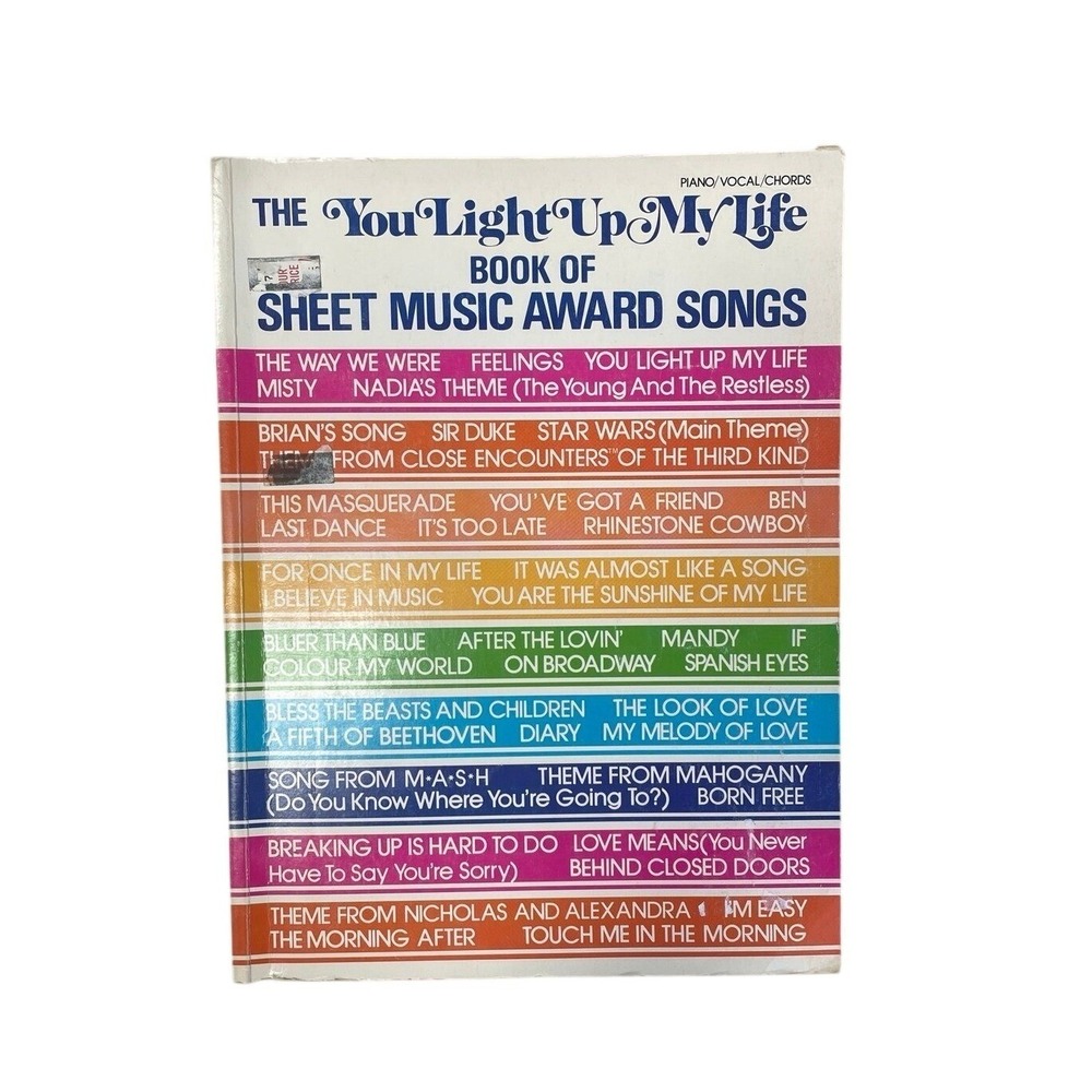The You Light Up My Life Book of Sheet Music Award Songs Piano Vocal Chords 70s